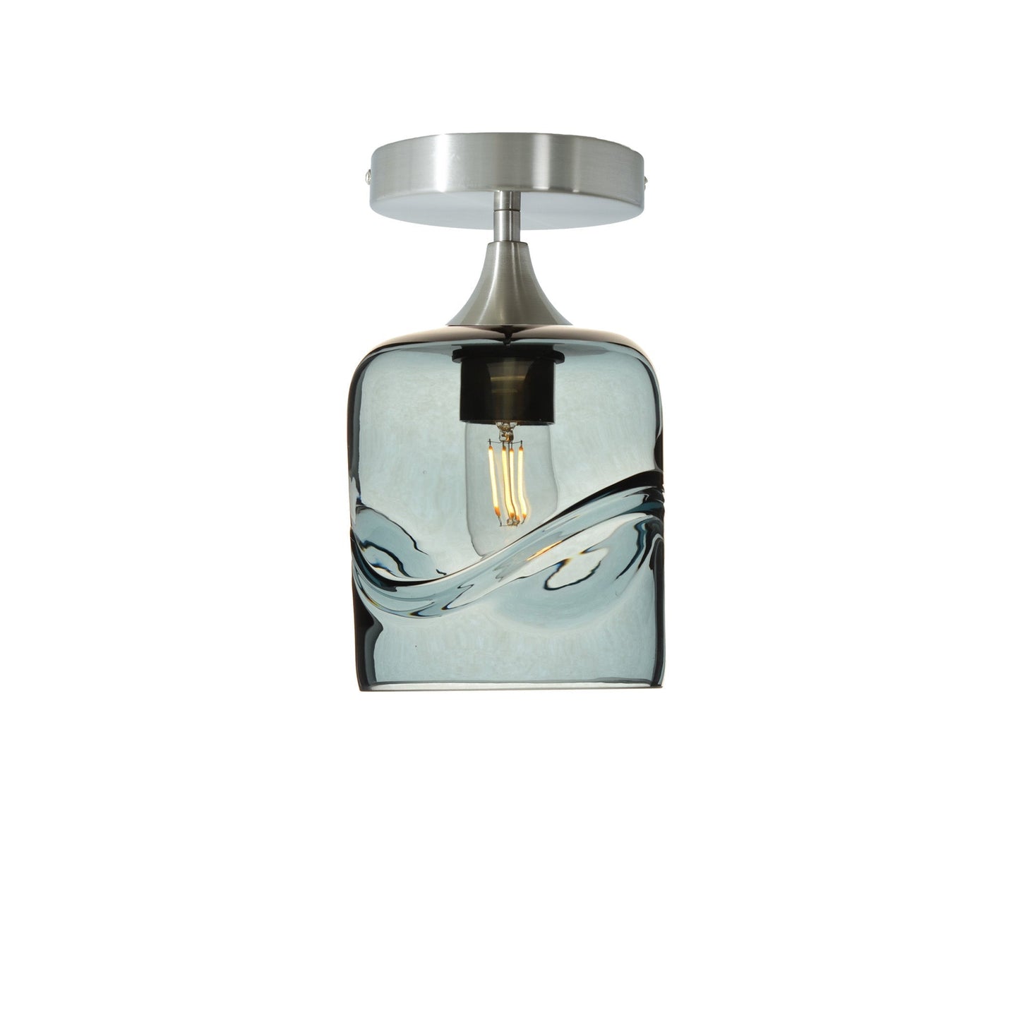 603 Semi-Flush-Bicycle Glass Co - Hotshop-Swell-Slate Gray-Brushed Nickel-Bicycle Glass Co