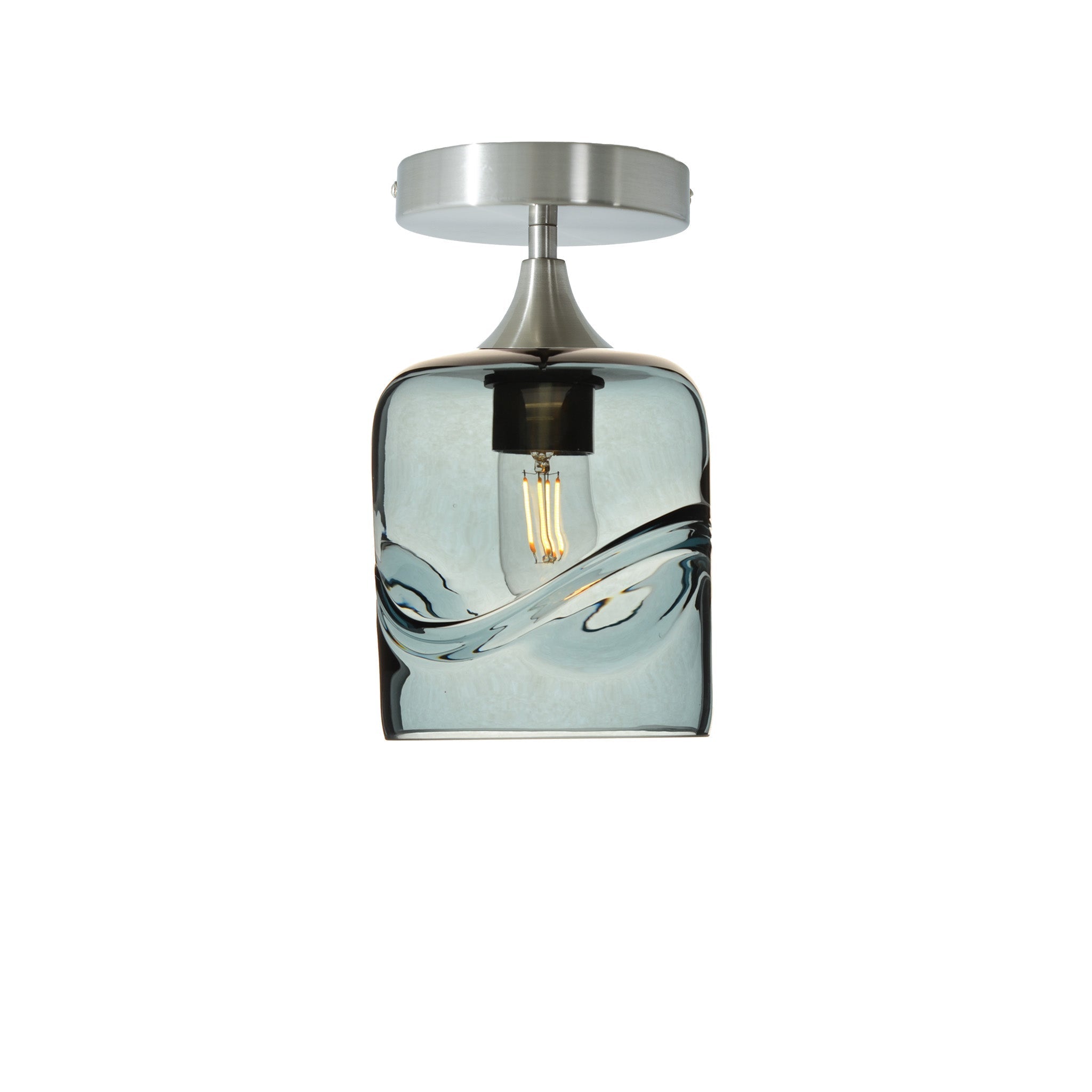 603 Semi-Flush-Bicycle Glass Co - Hotshop-Swell-Slate Gray-Brushed Nickel-Bicycle Glass Co