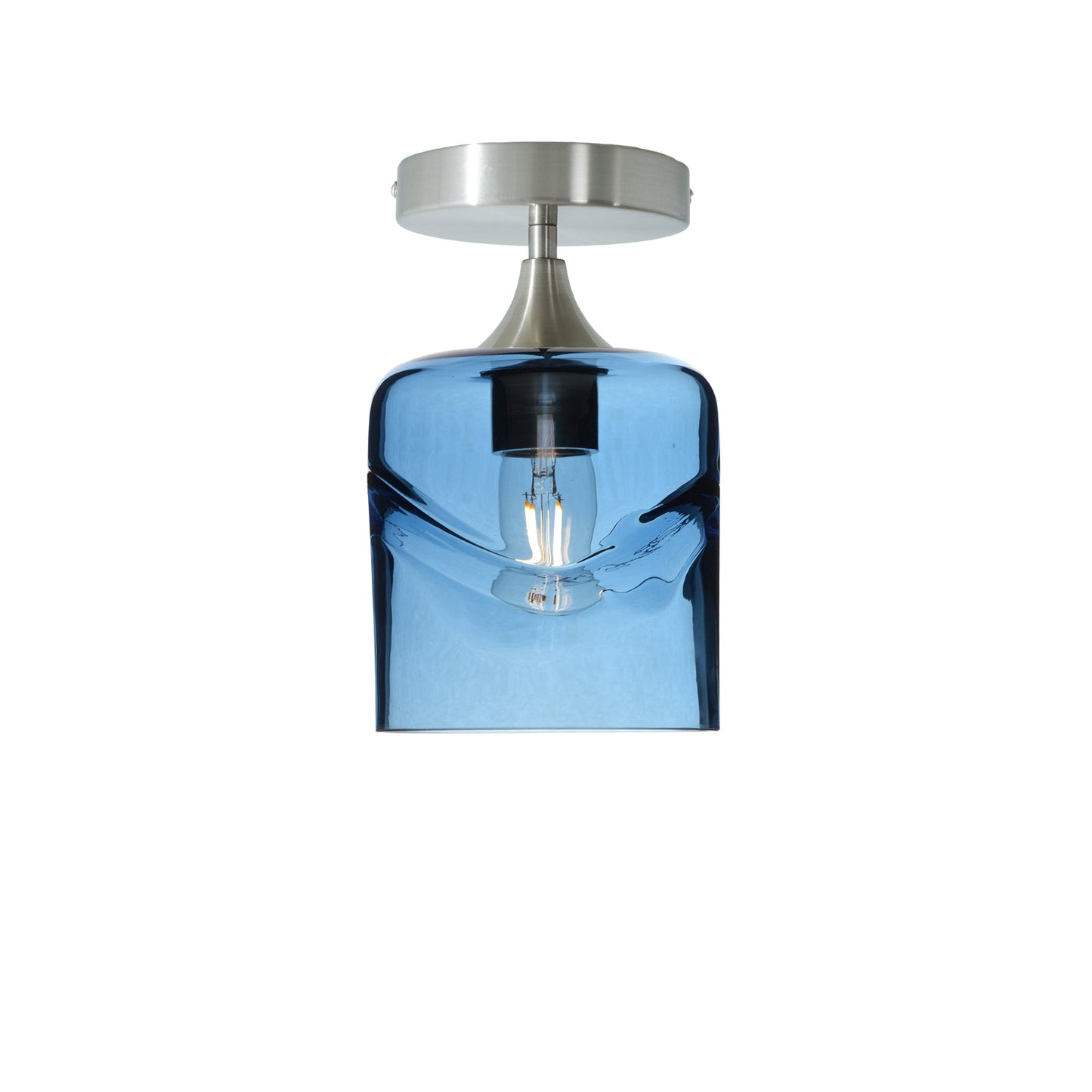 603 Semi-Flush-Bicycle Glass Co - Hotshop-Swell-Steel Blue-Brushed Nickel-Bicycle Glass Co