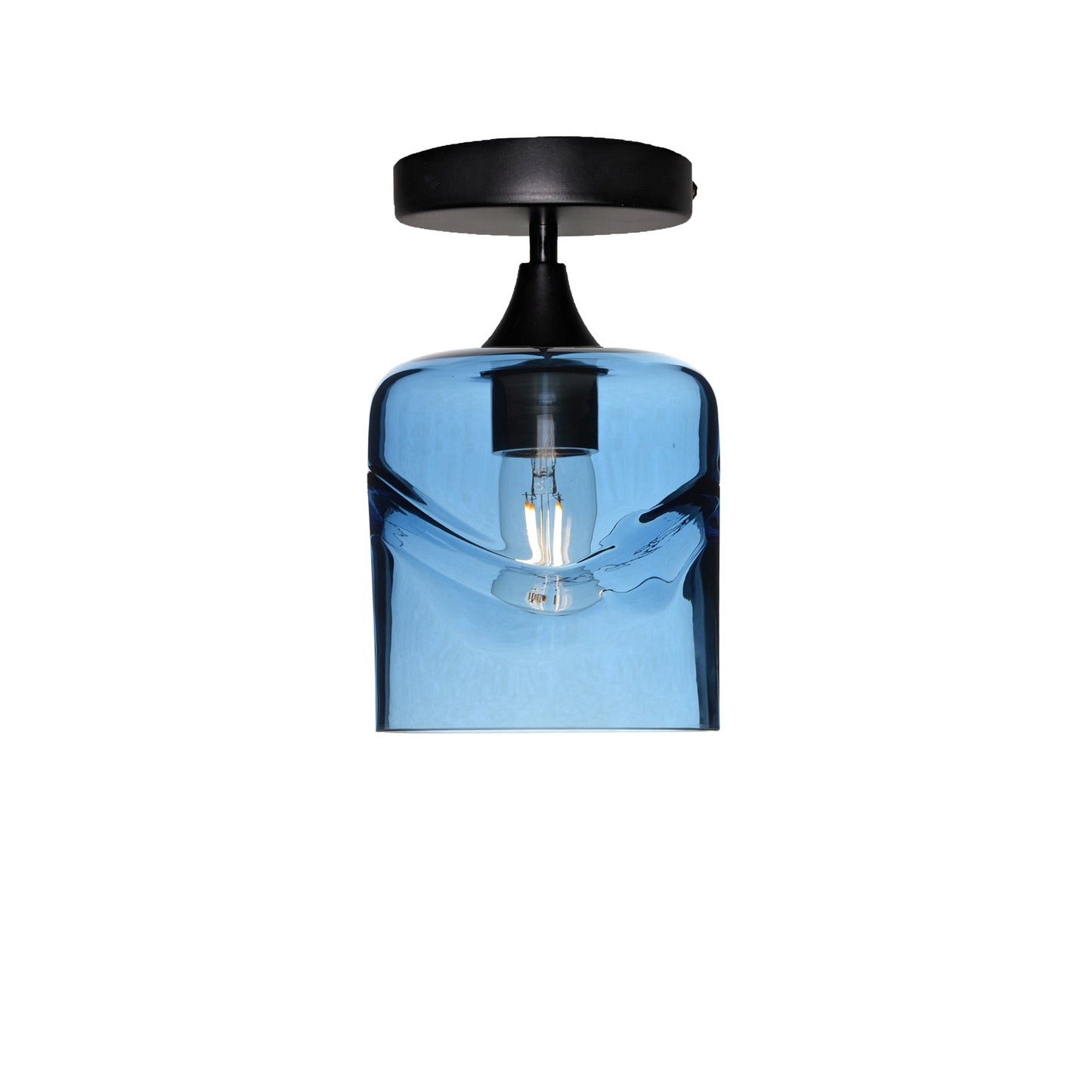 603 Semi-Flush-Bicycle Glass Co - Hotshop-Swell-Steel Blue-Matte Black-Bicycle Glass Co