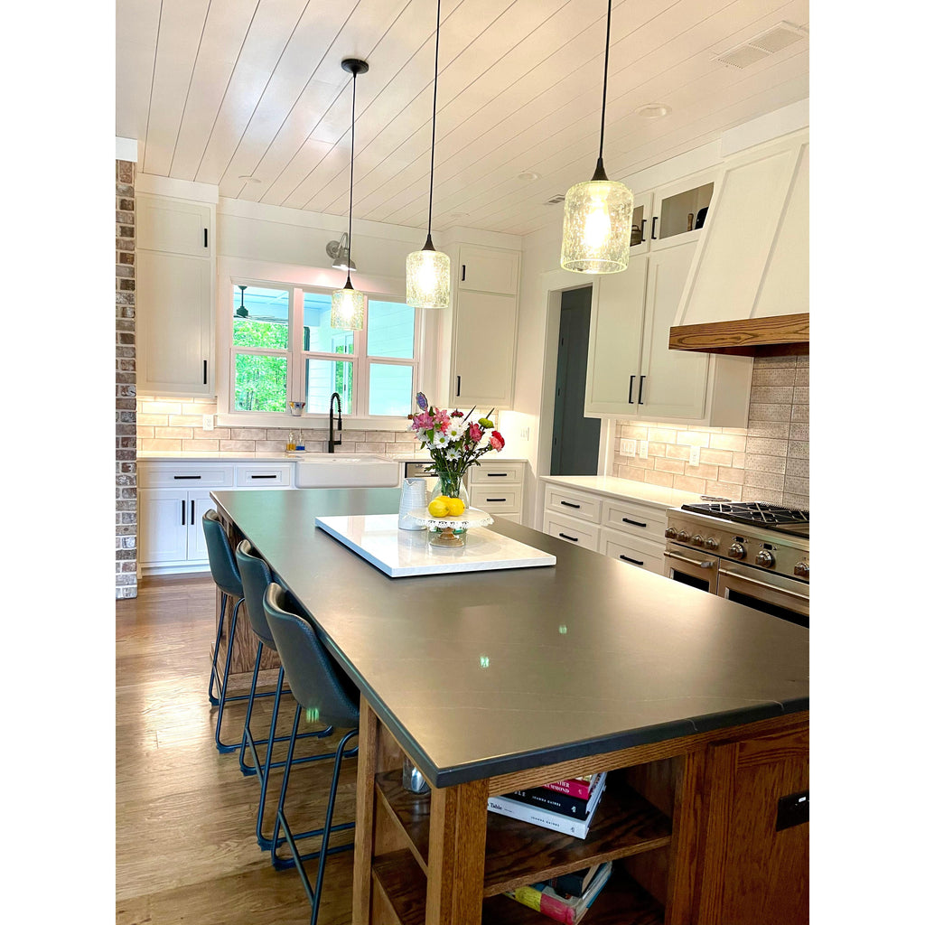 603 Single Pendant Light-Pendant Light-Bicycle Glass Co-Matte Black - 8ft Cord-Lunar-Steel Blue-Bicycle Glass Co