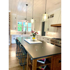 603 Single Pendant Light-Pendant Light-Bicycle Glass Co-Matte Black - 8ft Cord-Lunar-Steel Blue-Bicycle Glass Co