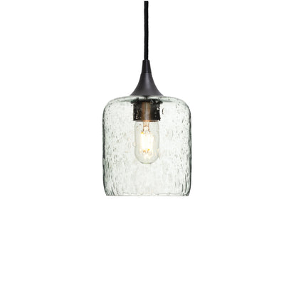 603 Single Pendant Light-Bicycle Glass Co-Antique Bronze 15ft Cord + Track Mount-Lunar-Eco Clear-Bicycle Glass Co