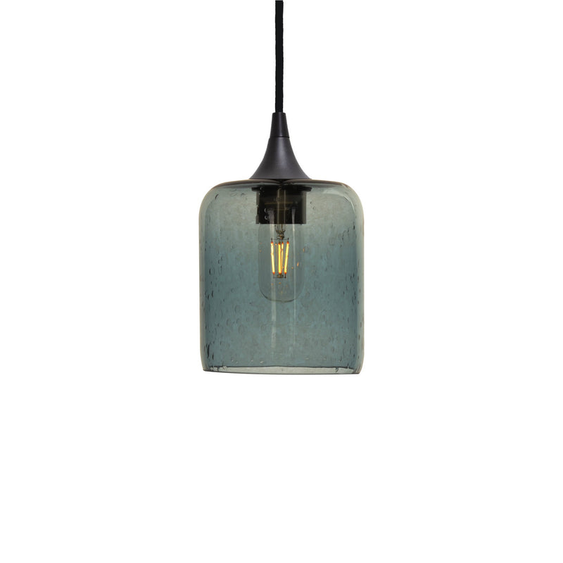 603 Single Pendant Light – Antique Bronze - 8ft Downrod / Lunar / Slate Gray