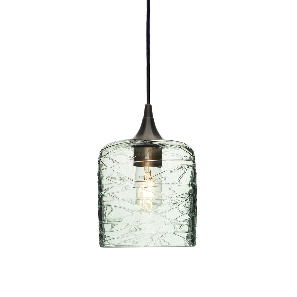 603 Single Pendant Light-Bicycle Glass Co-Antique Bronze 15ft Cord + Track Mount-Spun-Eco Clear-Bicycle Glass Co