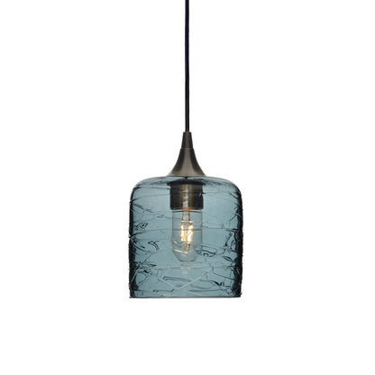 603 Single Pendant Light-Bicycle Glass Co-Antique Bronze 15ft Cord + Track Mount-Spun-Slate Gray-Bicycle Glass Co