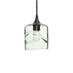 603 Single Pendant Light-Bicycle Glass Co-Antique Bronze 15ft Cord + Track Mount-Swell-Eco Clear-Bicycle Glass Co