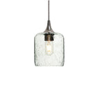 603 Single Pendant Light-Bicycle Glass Co-Brushed Nickel 15ft Cord + Track Mount-Lunar-Eco Clear-Bicycle Glass Co