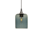 603 Single Pendant Light-Bicycle Glass Co-Brushed Nickel 15ft Cord + Track Mount-Lunar-Slate Gray-Bicycle Glass Co