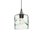 603 Single Pendant Light-Bicycle Glass Co-Brushed Nickel 15ft Cord + Track Mount-Swell-Eco Clear-Bicycle Glass Co