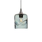 603 Single Pendant Light-Bicycle Glass Co-Brushed Nickel 15ft Cord + Track Mount-Swell-Slate Gray-Bicycle Glass Co