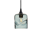 603 Single Pendant Light-Bicycle Glass Co-Matte Black 15ft Cord + Track Mount-Swell-Slate Gray-Bicycle Glass Co