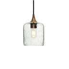 603 Single Pendant Light-Bicycle Glass Co-Polished Brass 15ft Cord + Track Mount-Lunar-Eco Clear-Bicycle Glass Co