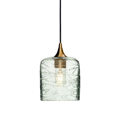 603 Single Pendant Light-Bicycle Glass Co-Polished Brass 15ft Cord + Track Mount-Spun-Eco Clear-Bicycle Glass Co