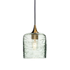 603 Single Pendant Light-Bicycle Glass Co-Polished Brass 15ft Cord + Track Mount-Spun-Eco Clear-Bicycle Glass Co