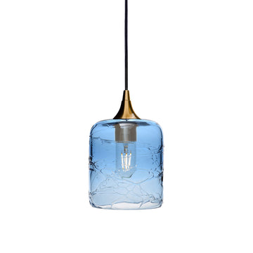 Polished Brass - 8ft Cord / Spun / Steel Blue