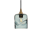 603 Single Pendant Light-Bicycle Glass Co-Polished Brass 15ft Cord + Track Mount-Swell-Slate Gray-Bicycle Glass Co