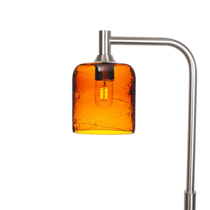 603 Spun: Floor Lamp-Glass-Bicycle Glass Co - Hotshop-Golden Amber-Brushed Nickel-Bicycle Glass Co