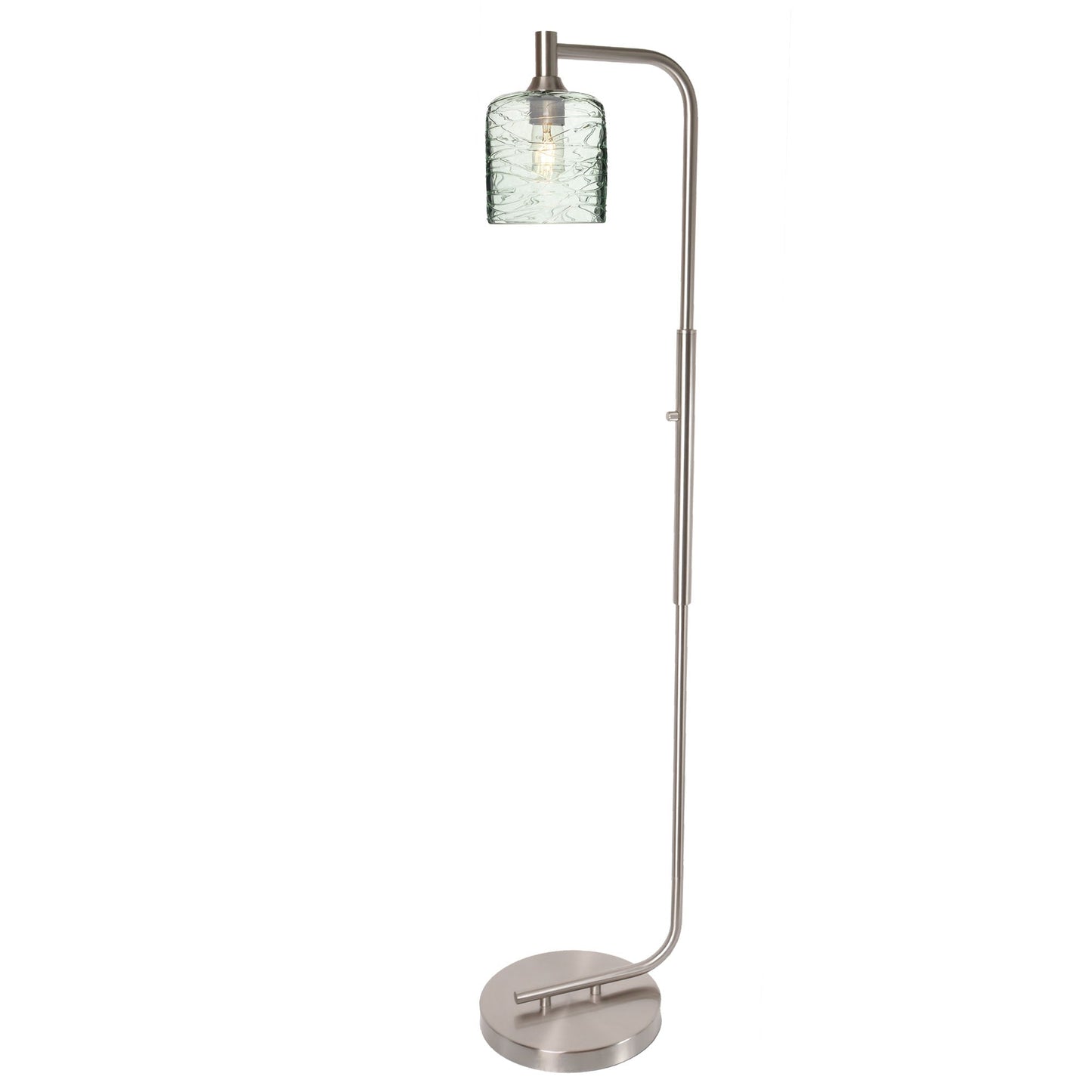 603 Spun: Floor Lamp-Glass-Bicycle Glass Co - Hotshop-Eco Clear-Brushed Nickel-Bicycle Glass Co