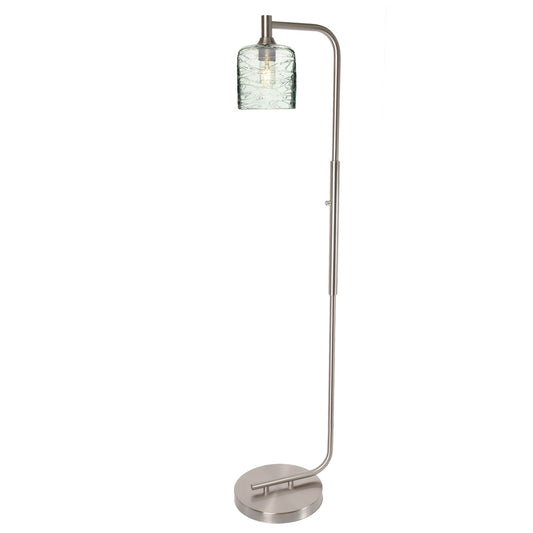 603 Spun: Floor Lamp-Glass-Bicycle Glass Co - Hotshop-Eco Clear-Brushed Nickel-Bicycle Glass Co