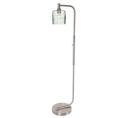 603 Spun: Floor Lamp-Glass-Bicycle Glass Co - Hotshop-Eco Clear-Brushed Nickel-Bicycle Glass Co