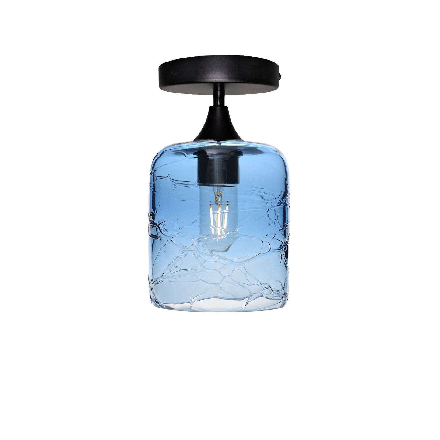 603 Spun: Semi Flush Light-Glass-Bicycle Glass Co - Hotshop-Steel Blue-Bicycle Glass Co