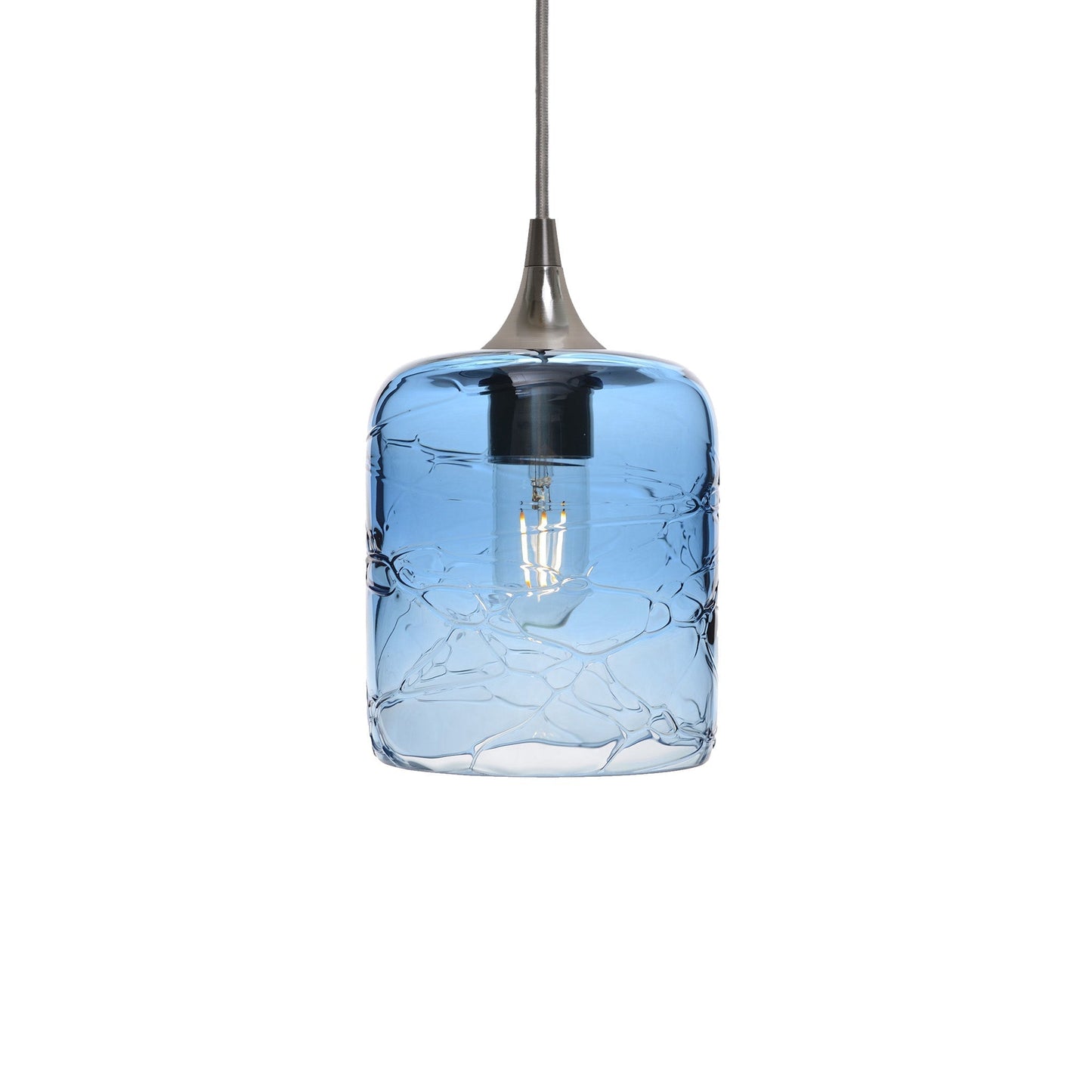 603 Spun: Single Pendant Light-Glass-Bicycle Glass Co - Hotshop-Steel Blue-Bicycle Glass Co