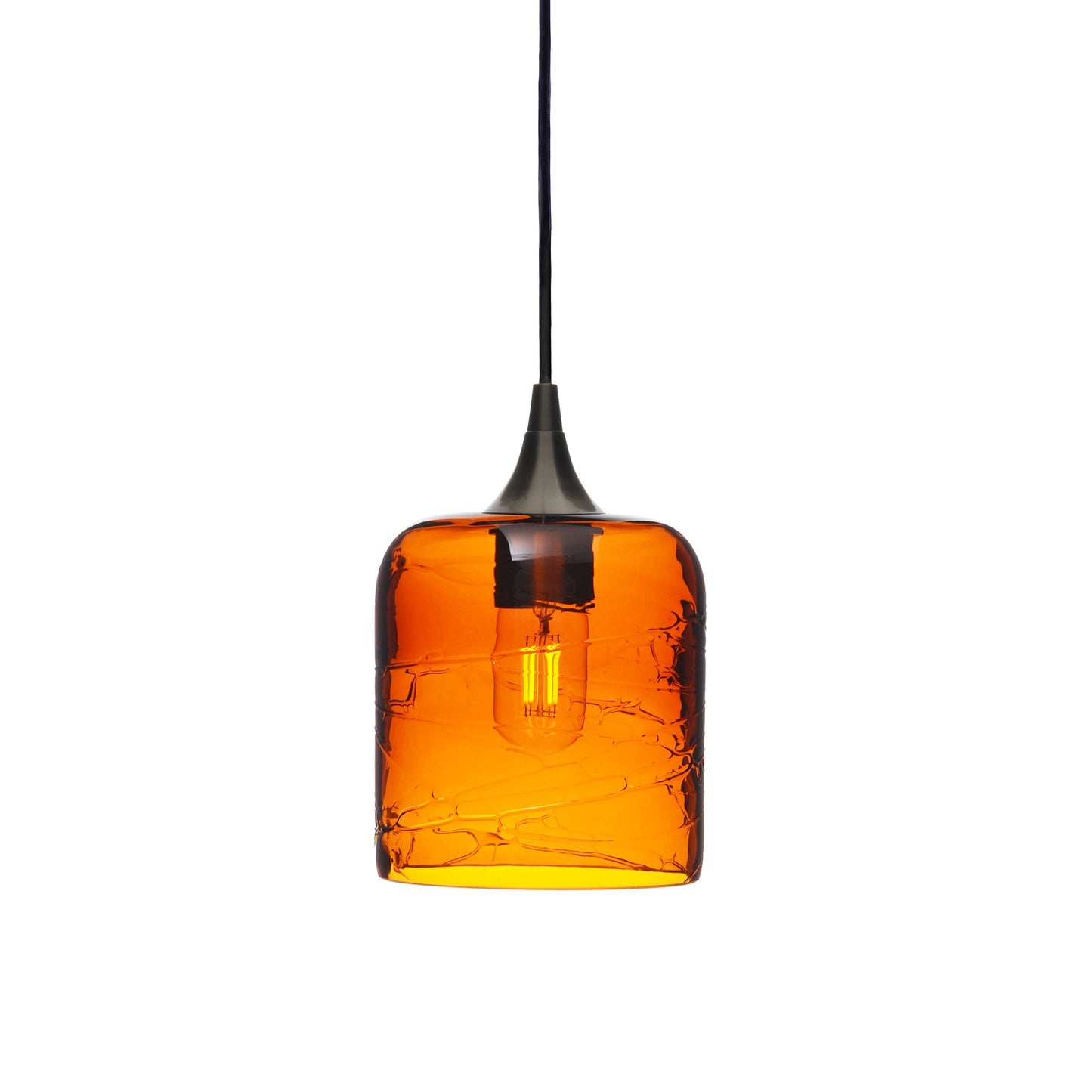 603 Spun: Single Pendant Light-Glass-Bicycle Glass Co - Hotshop-Golden Amber-Antique Bronze-Bicycle Glass Co