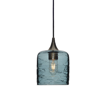 603 Spun: Single Pendant Light-Glass-Bicycle Glass Co - Hotshop-Slate Gray-Antique Bronze-Bicycle Glass Co