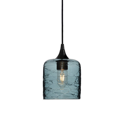 603 Spun: Single Pendant Light-Glass-Bicycle Glass Co - Hotshop-Slate Gray-Matte Black-Bicycle Glass Co