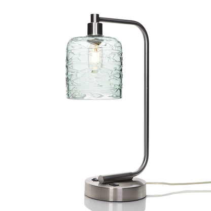 603 Spun: Table Lamp-Glass-Bicycle Glass Co - Hotshop-Eco Clear-Brushed Nickel-4 Watt LED (+$0.00)-Bicycle Glass Co