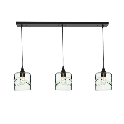 603 Swell: 3 Pendant Linear Chandelier-Glass-Bicycle Glass Co - Hotshop-Eco Clear-Bicycle Glass Co