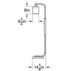 603 Swell: Floor Lamp-Glass-Bicycle Glass Co - Hotshop-Eco Clear-Brushed Nickel-Bicycle Glass Co