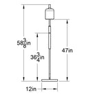 603 Swell: Floor Lamp-Glass-Bicycle Glass Co - Hotshop-Eco Clear-Brushed Nickel-Bicycle Glass Co