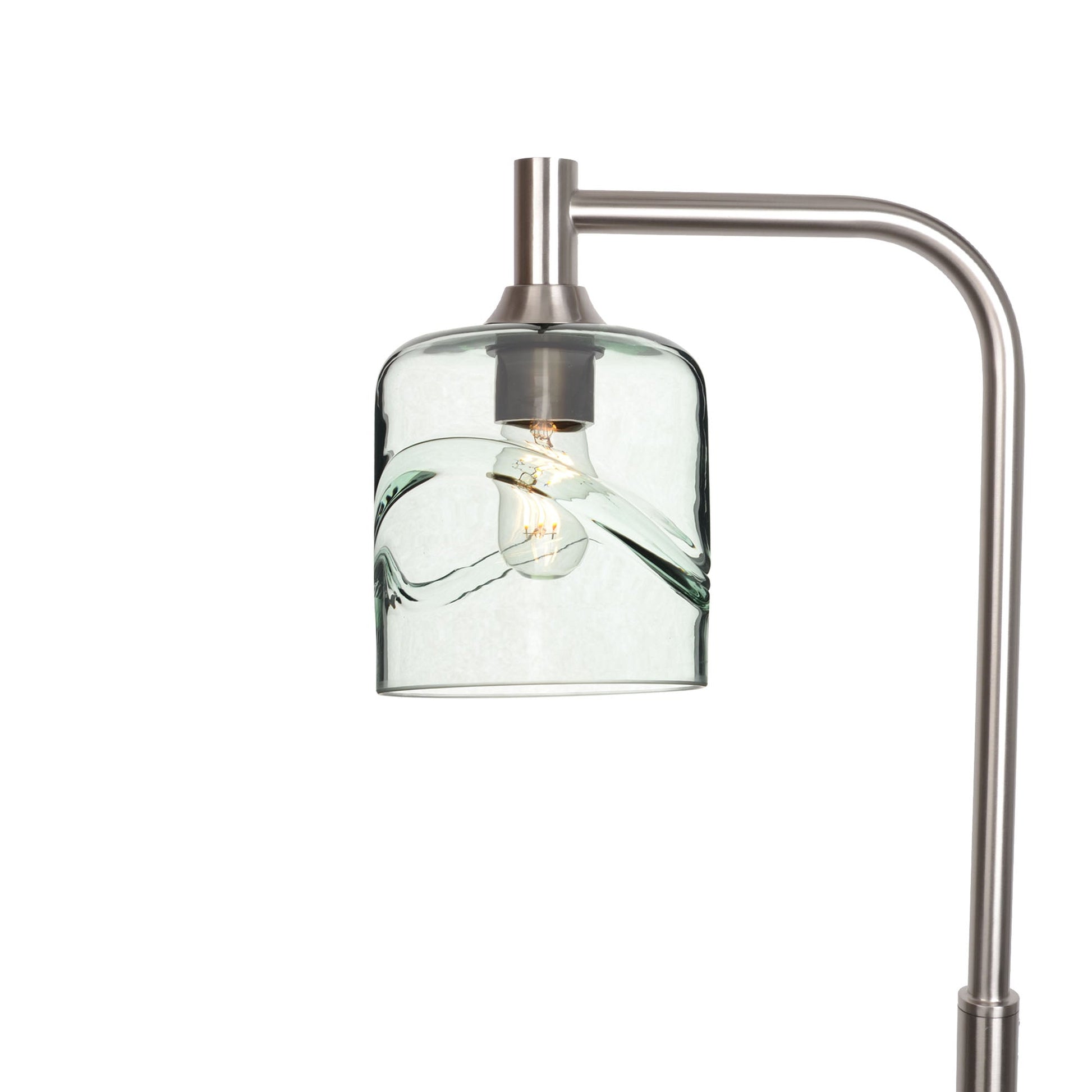 603 Swell: Floor Lamp-Glass-Bicycle Glass Co - Hotshop-Eco Clear-Brushed Nickel-Bicycle Glass Co