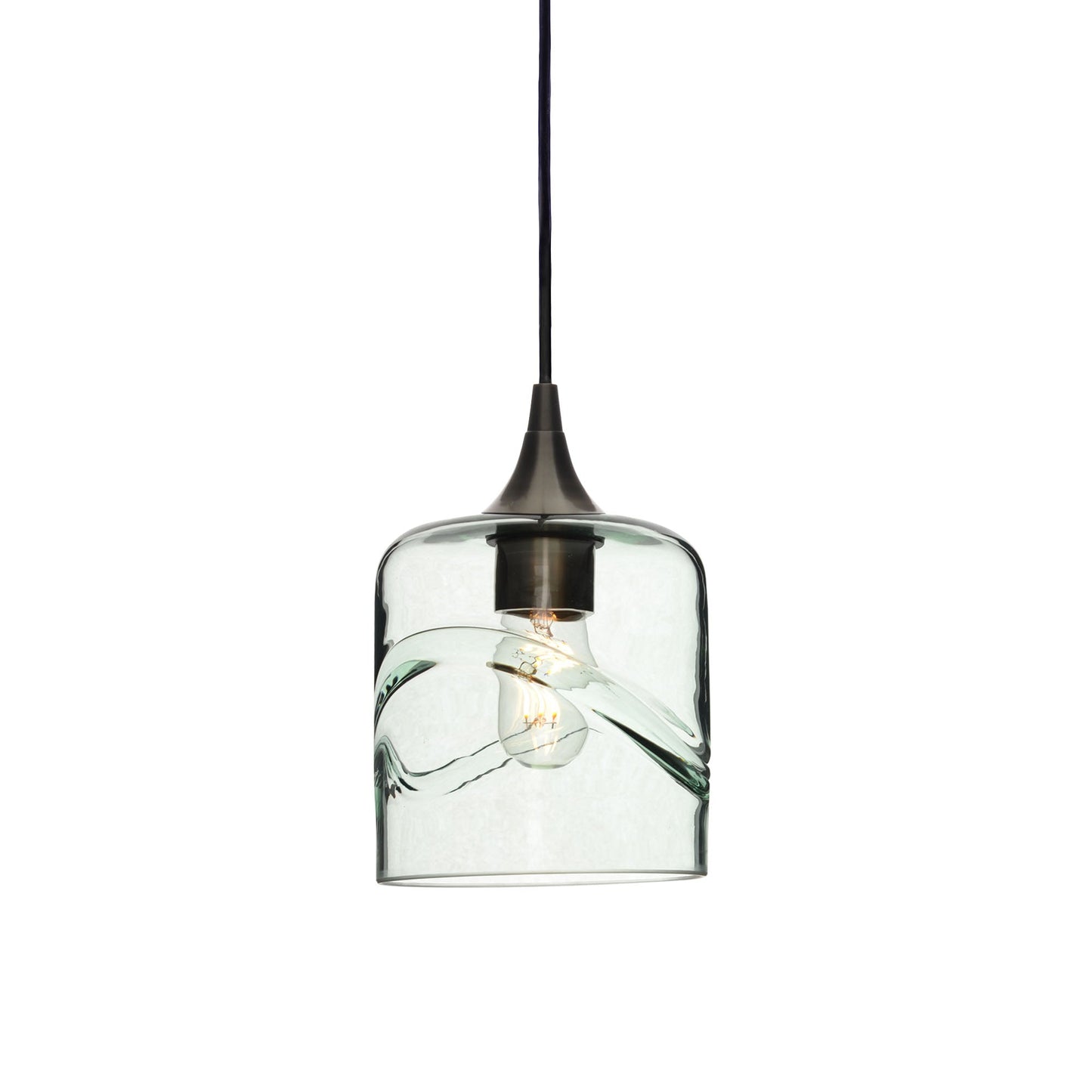 603 Swell: Single Pendant Light-Glass-Bicycle Glass Co - Hotshop-Eco Clear-Antique Bronze-Bicycle Glass Co