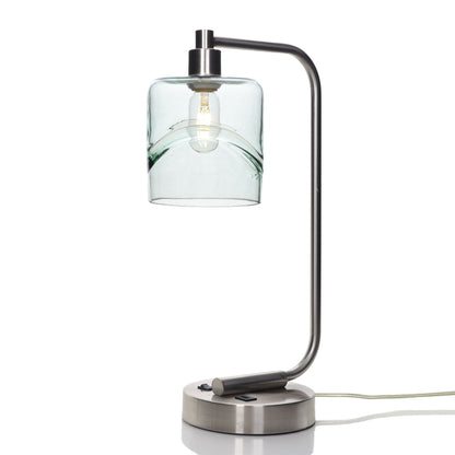 603 Swell: Table Lamp-Glass-Bicycle Glass Co - Hotshop-Eco Clear-Brushed Nickel-Bicycle Glass Co
