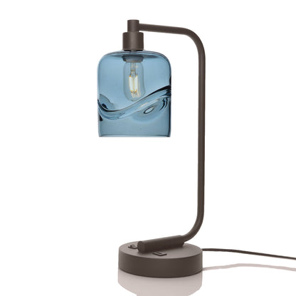 603 Swell: Table Lamp-Glass-Bicycle Glass Co - Hotshop-Slate Gray-Dark Bronze-Bicycle Glass Co