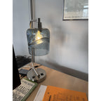 603 Table Lamp-Glass-Bicycle Glass Co - Hotshop-Lunar-Steel Blue-Brushed Nickel-Bicycle Glass Co
