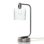 603 Table Lamp-Glass-Bicycle Glass Co - Hotshop-Lunar-Eco Clear-Brushed Nickel-Bicycle Glass Co
