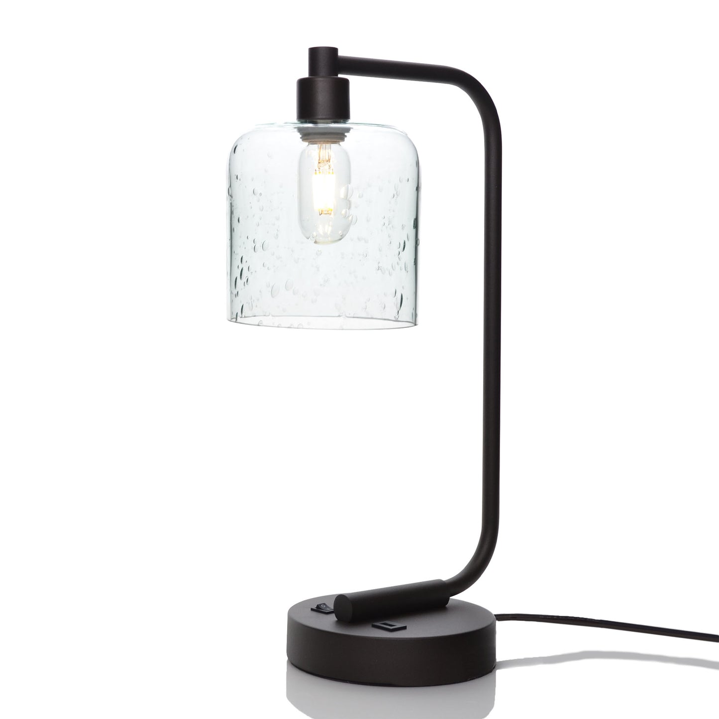 603 Table Lamp-Glass-Bicycle Glass Co - Hotshop-Lunar-Eco Clear-Matte Black-Bicycle Glass Co
