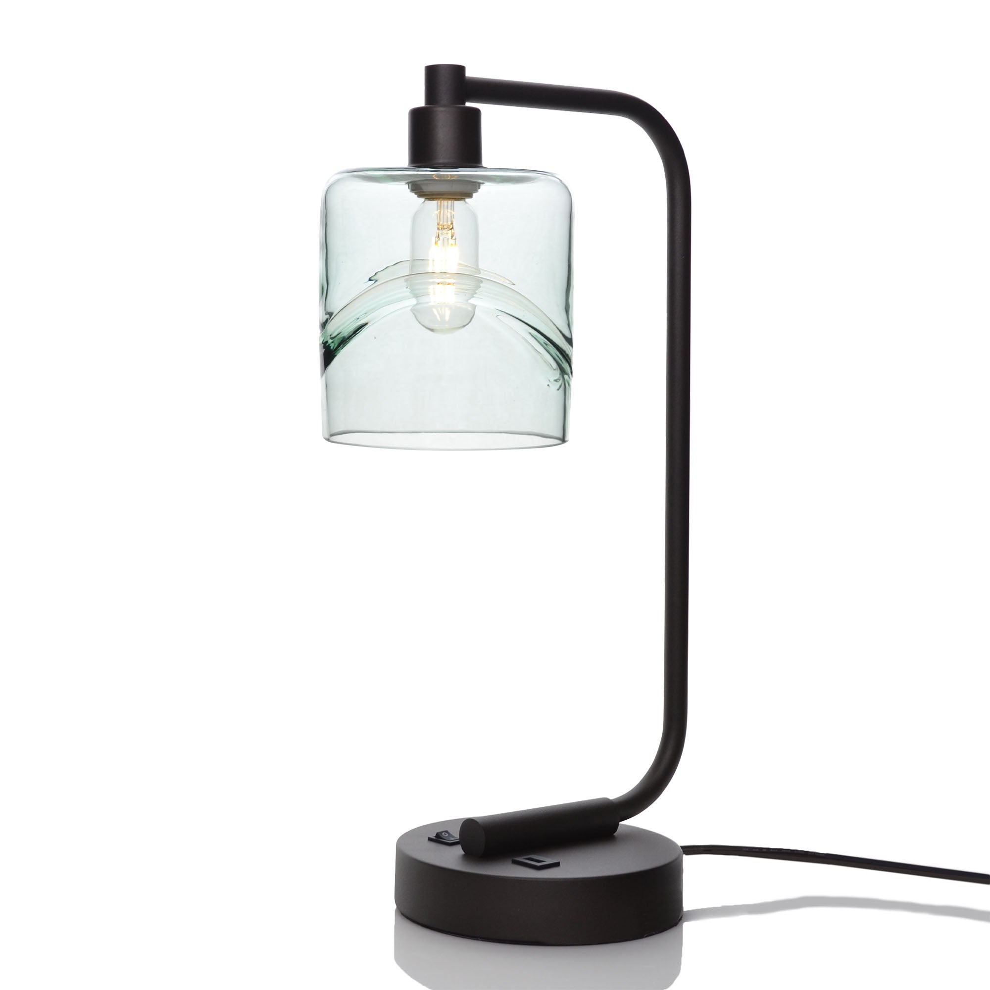 603 Table Lamp-Glass-Bicycle Glass Co - Hotshop-Swell-Eco Clear-Matte Black-Bicycle Glass Co