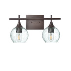 763 2-Light Wall Vanity-Bicycle Glass Co-Antique Bronze-Lunar-Eco Clear-Bicycle Glass Co