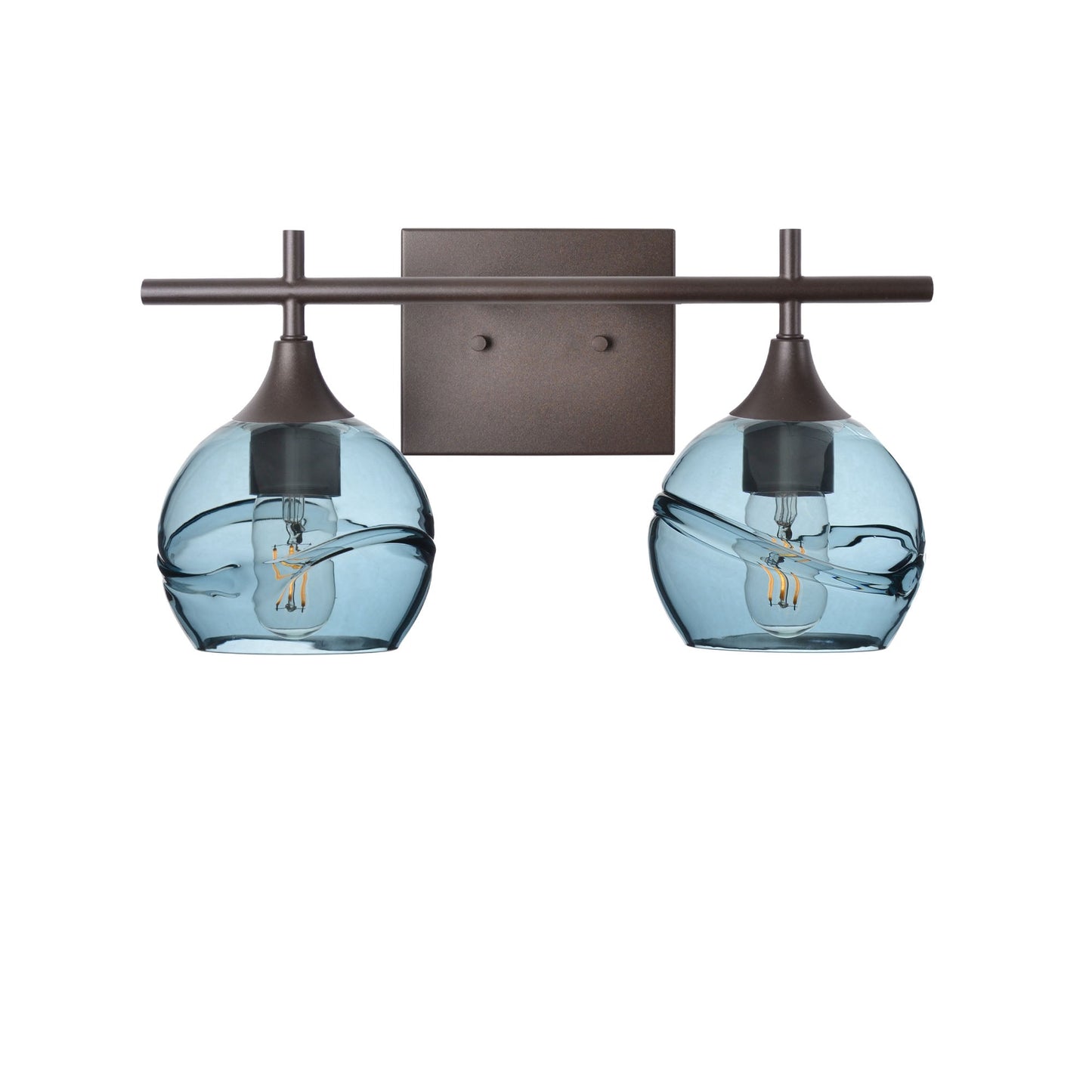763 2-Light Wall Vanity-Bicycle Glass Co-Antique Bronze-Swell-Slate Gray-Bicycle Glass Co