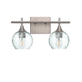 763 2-Light Wall Vanity-Bicycle Glass Co-Brushed Nickel-Lunar-Eco Clear-Bicycle Glass Co