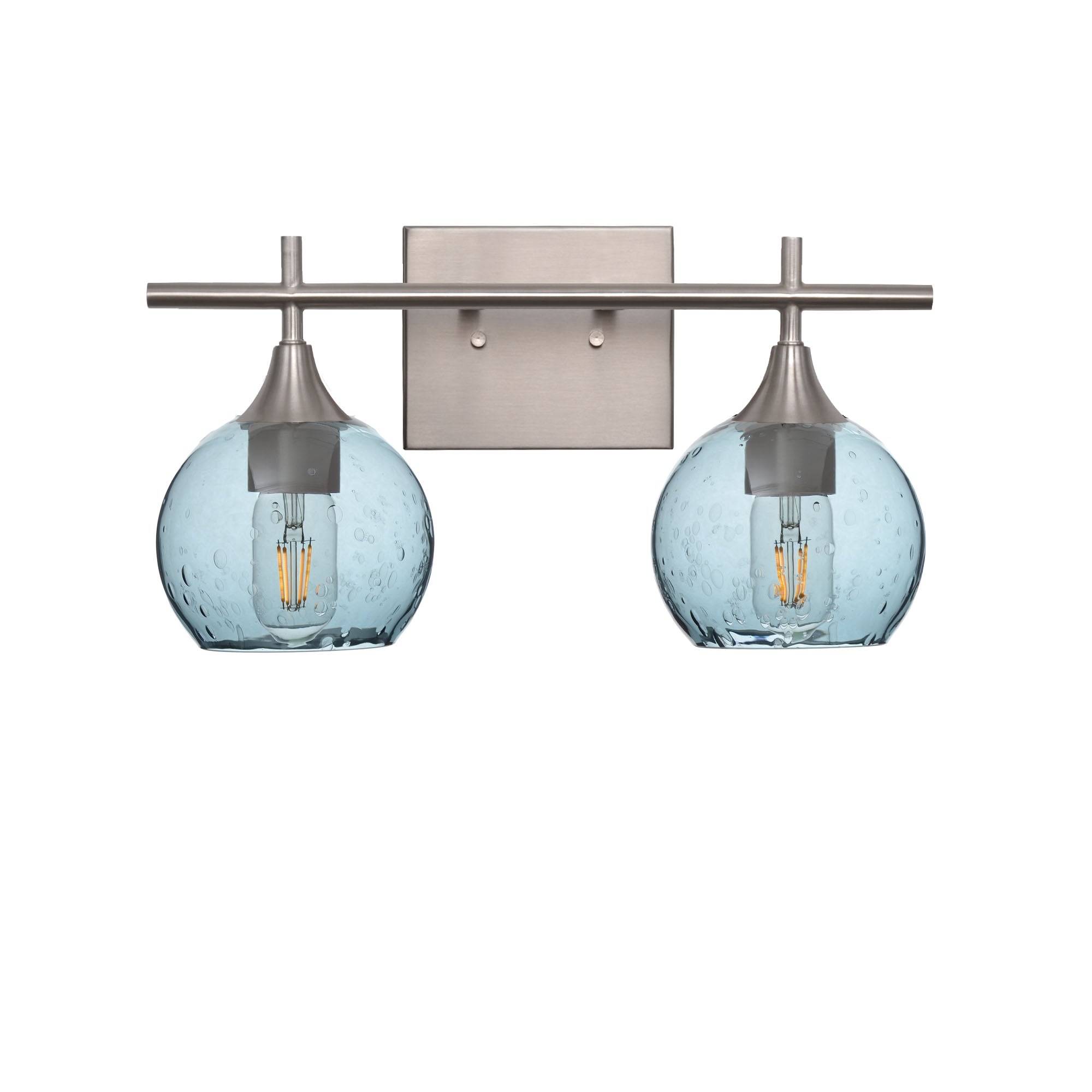763 2-Light Wall Vanity-Bicycle Glass Co-Brushed Nickel-Lunar-Slate Gray-Bicycle Glass Co