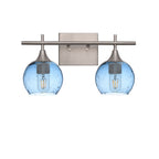 763 2-Light Wall Vanity-Bicycle Glass Co-Brushed Nickel-Lunar-Steel Blue-Bicycle Glass Co