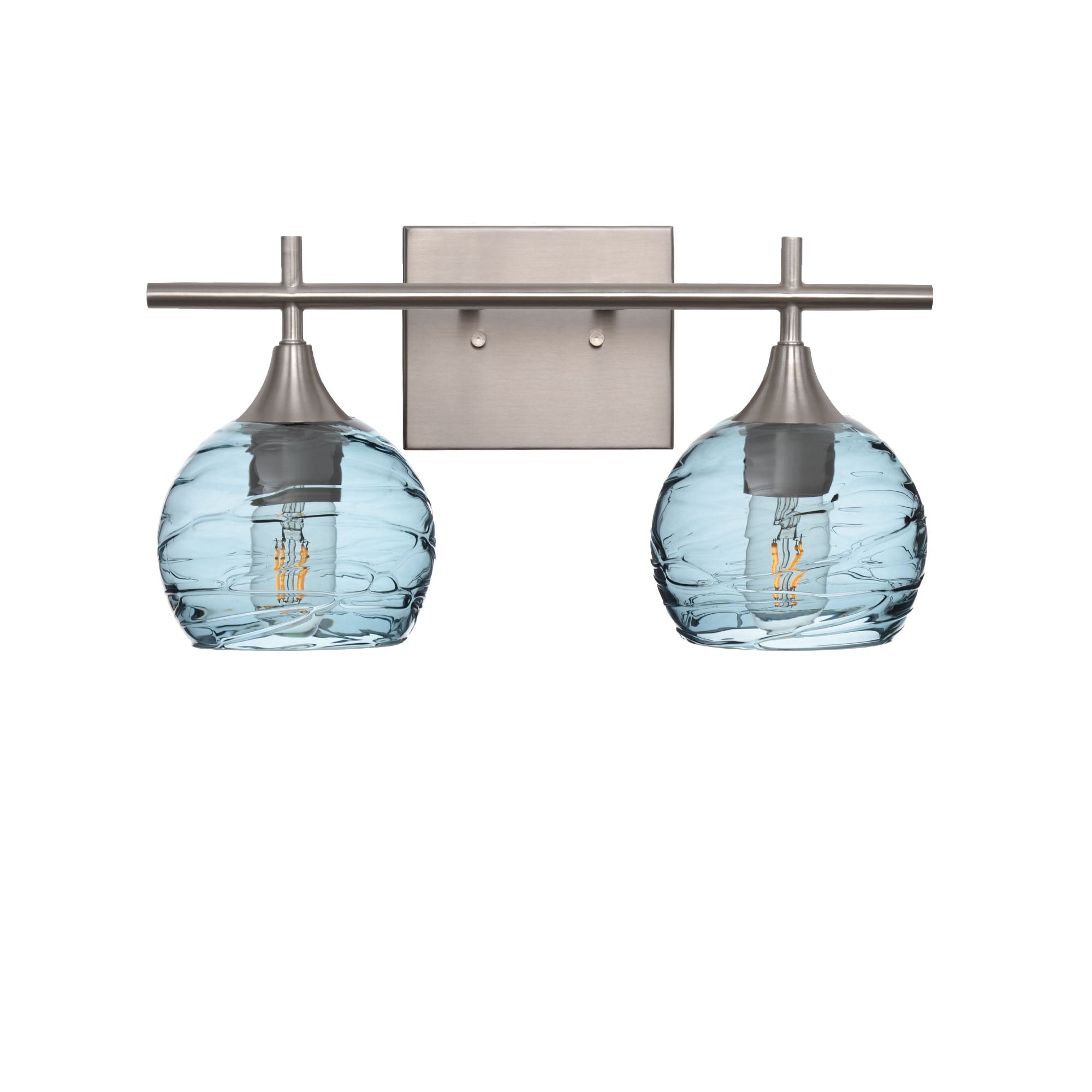 763 2-Light Wall Vanity-Bicycle Glass Co-Brushed Nickel-Spun-Slate Gray-Bicycle Glass Co