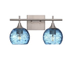 763 2-Light Wall Vanity-Bicycle Glass Co-Brushed Nickel-Spun-Steel Blue-Bicycle Glass Co