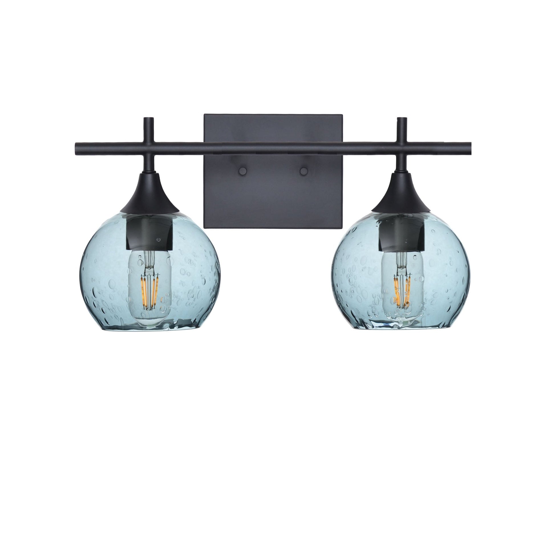 763 2-Light Wall Vanity-Bicycle Glass Co-Matte Black-Lunar-Slate Gray-Bicycle Glass Co